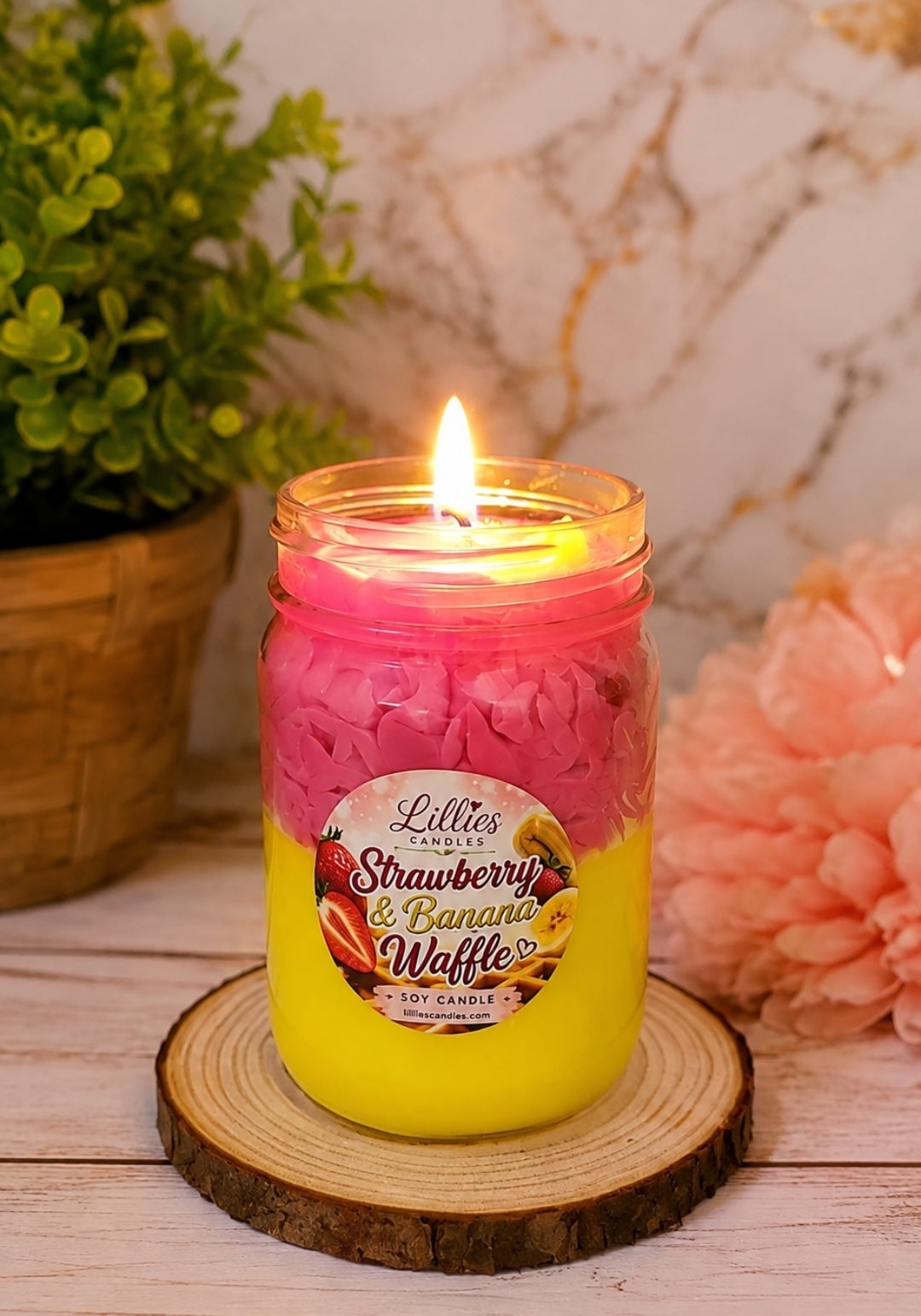 Strawberry & Banana Waffle Soy Candle
