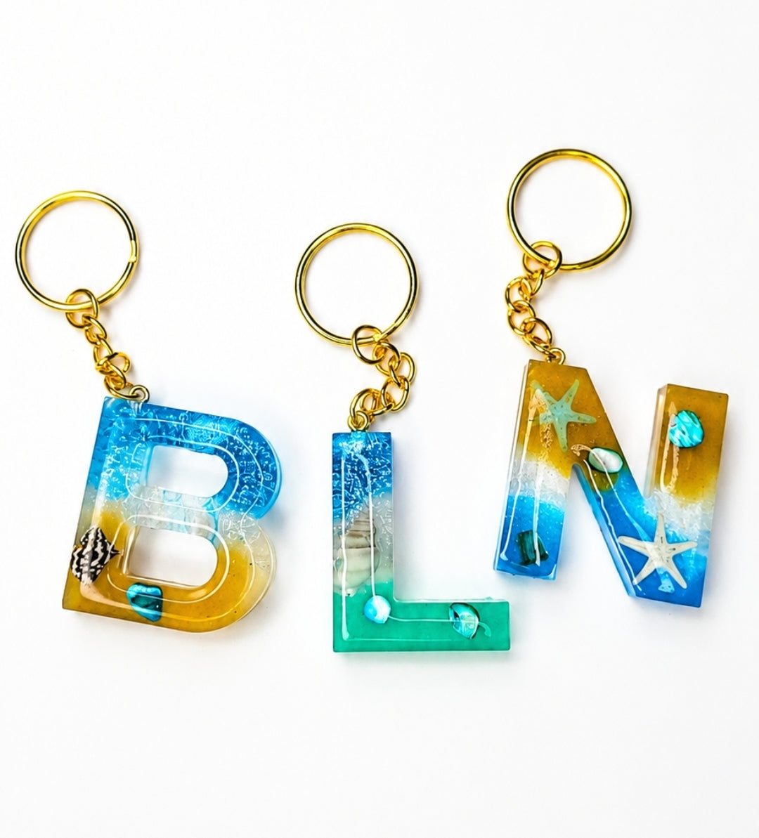 Beach letter Keychain