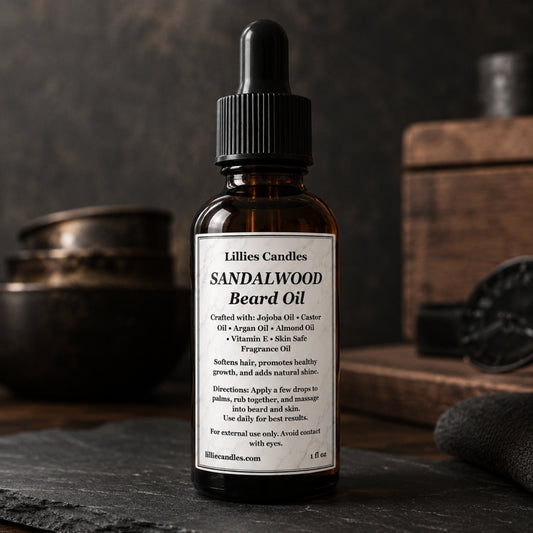 Men Beard Oil | Sandalwood Scent| Beard Grooming |Natural Shine & Softness, 1oz