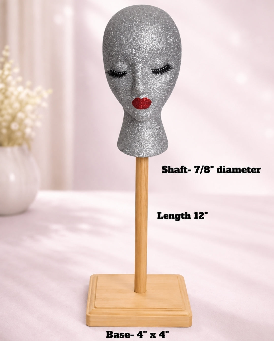 Wood Mannequin Head Stand