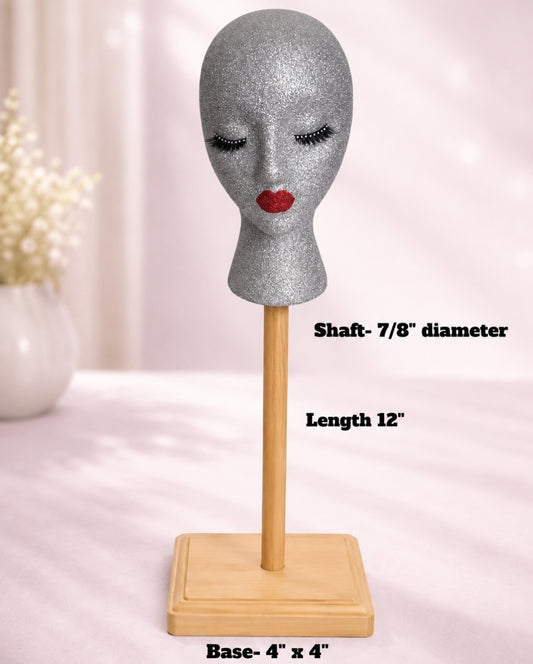 Wood Mannequin Head Stand