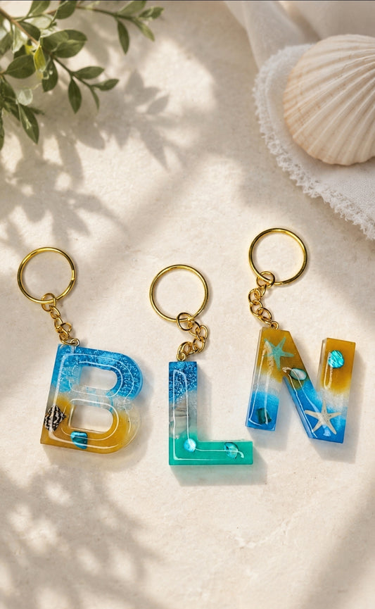Beach letter Keychain