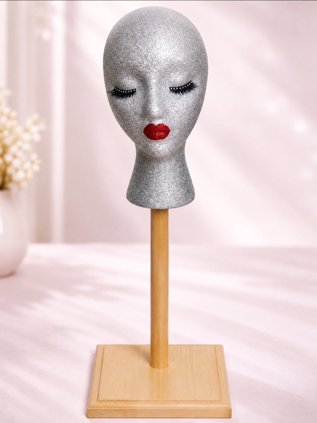 Wood Mannequin Head Stand