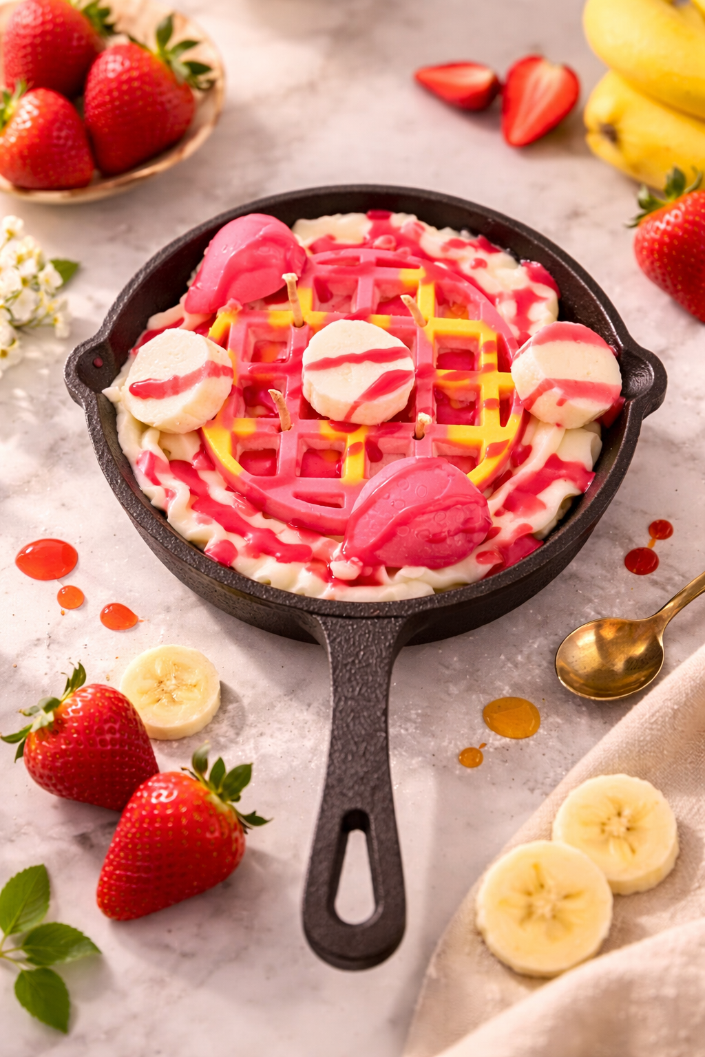 Strawberry & Banana Cast Iron Skillet Soy Candle