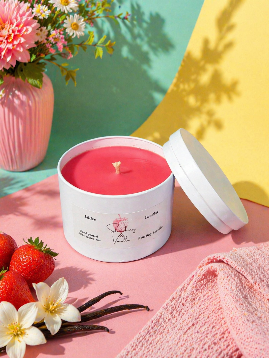 Strawberry & Vanilla Soy Candle