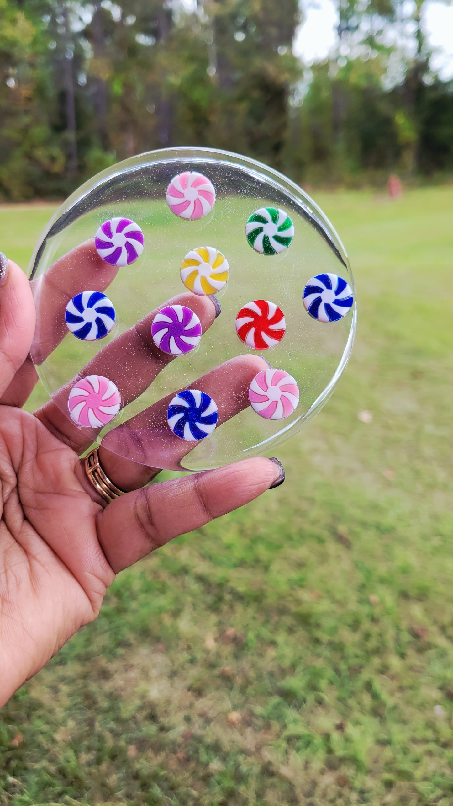 Candy Coaster Set: Peppermint Coasters, Handmade Resin Coasters, Two Piece Set, Coasters For The Home