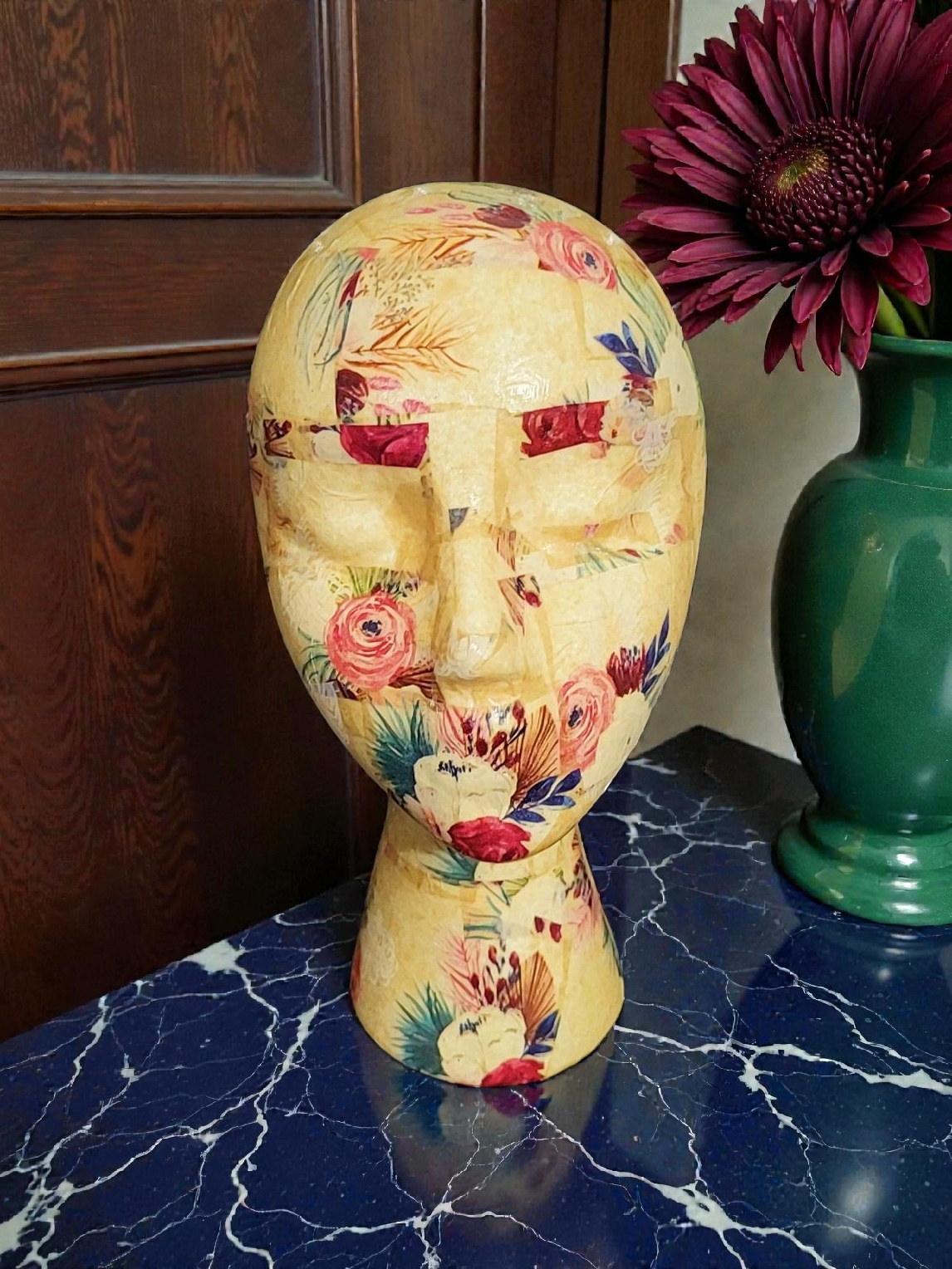 Decoupage Mannequin Head