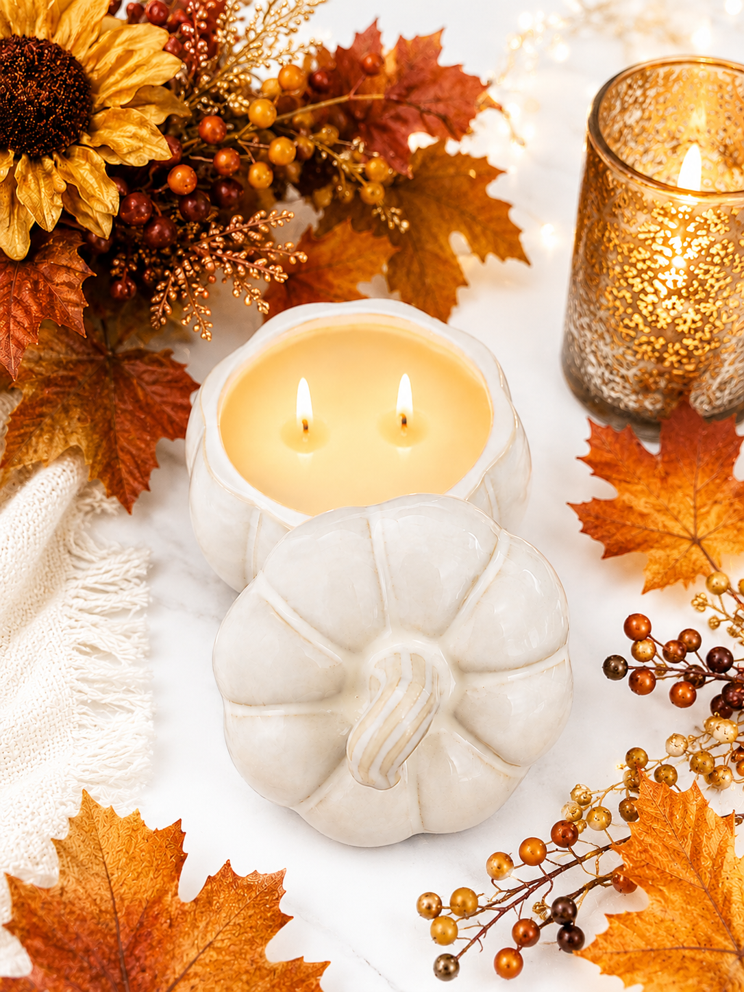 Spice Latte Scented Pumpkin Jar Candle