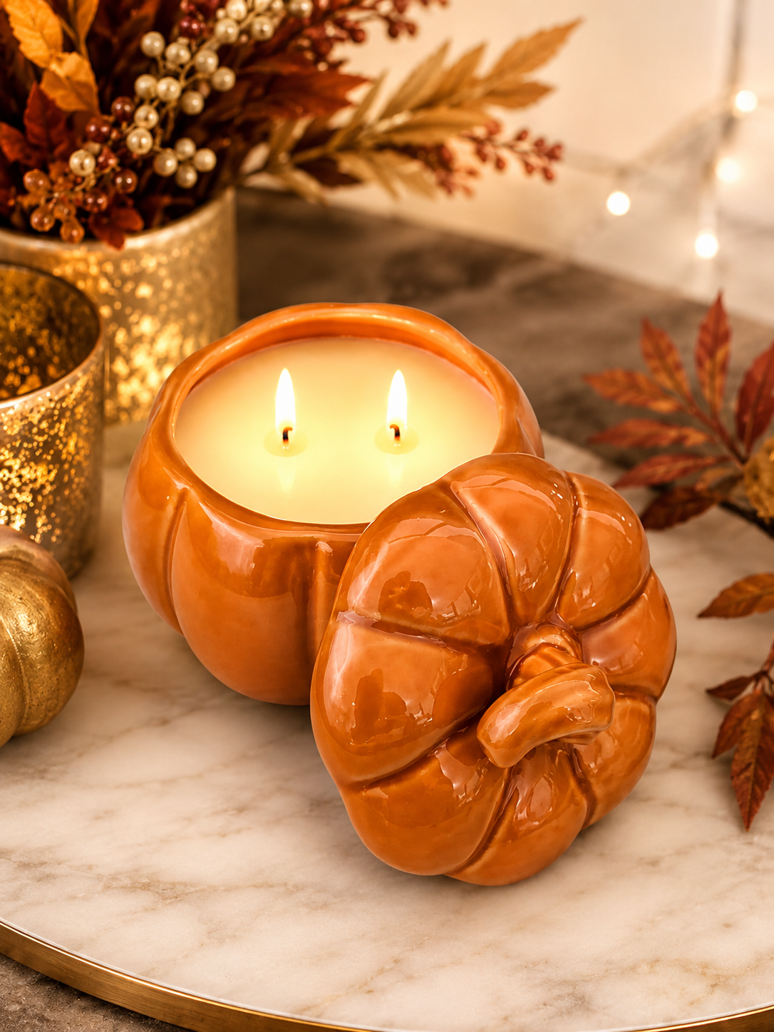 Pumpkin Crunch Scented Pumpkin Jar Candle