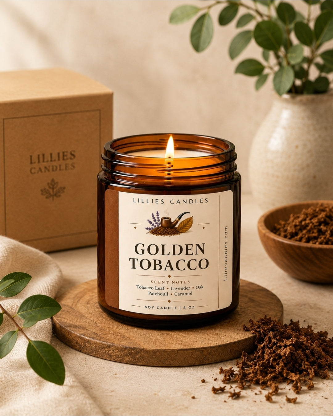 Golden Tobacco Soy Candle