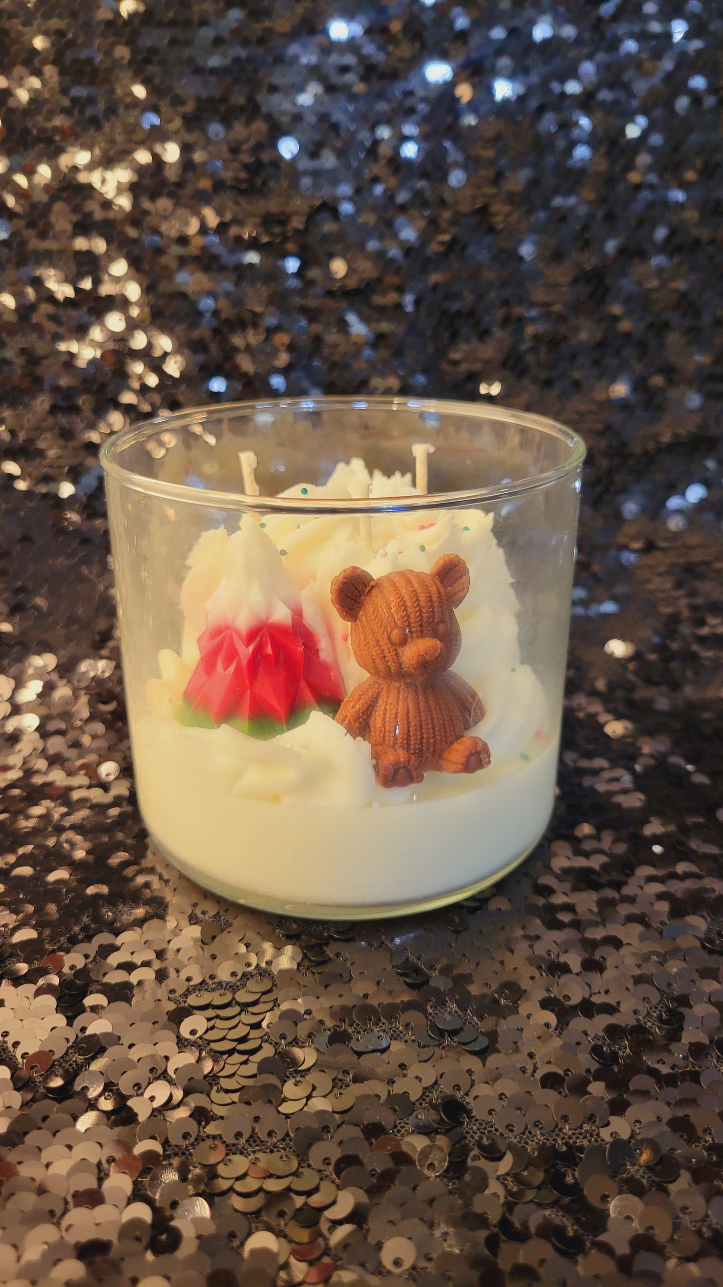 Cozy Bear Christmas Candle