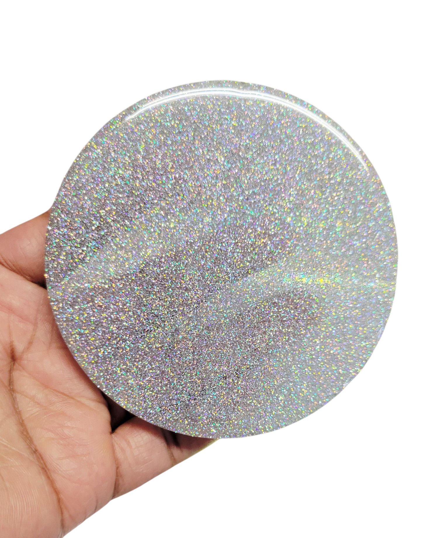 Holographic Glitter Coaster Set: Sparkling Coasters, Handmade Resin Coasters, Two Piece Set, Coasters For The Home