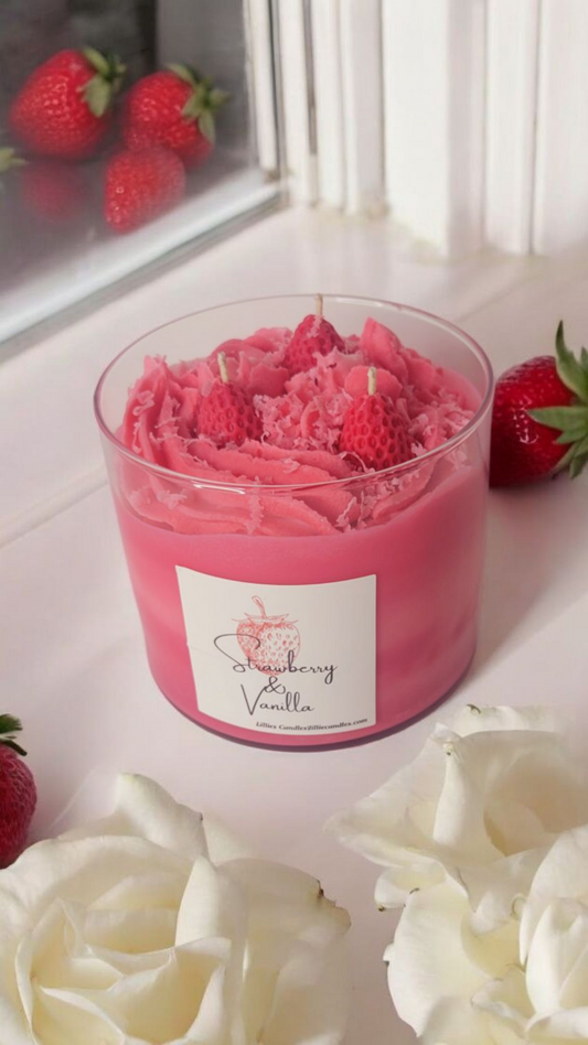 Strawberry & Vanilla Soy Candle