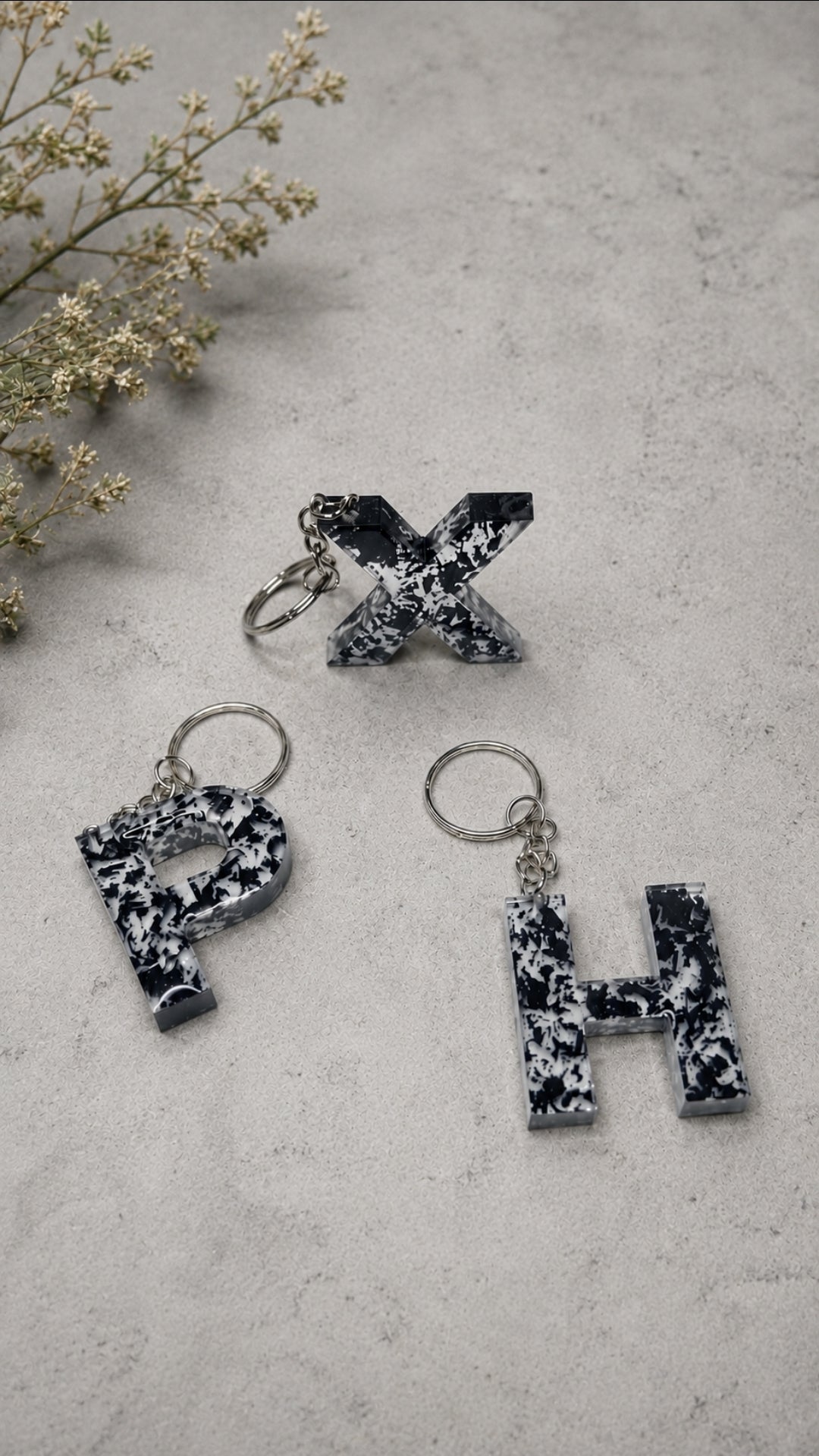 Black letter Keychain