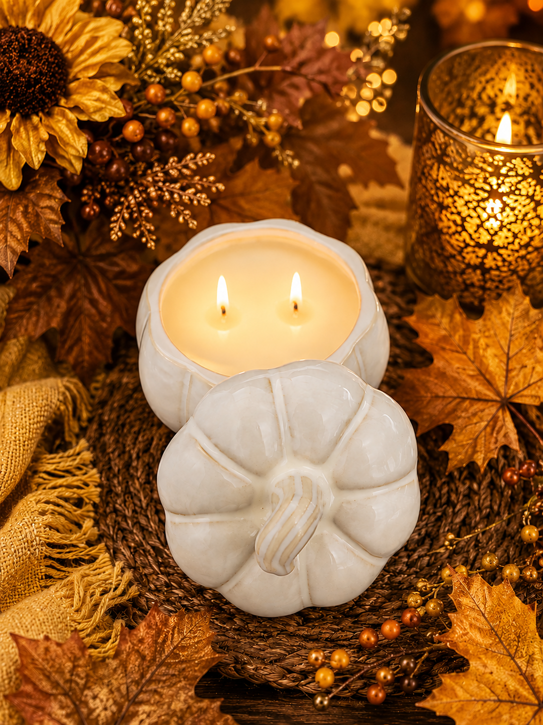 Spice Latte Scented Pumpkin Jar Candle