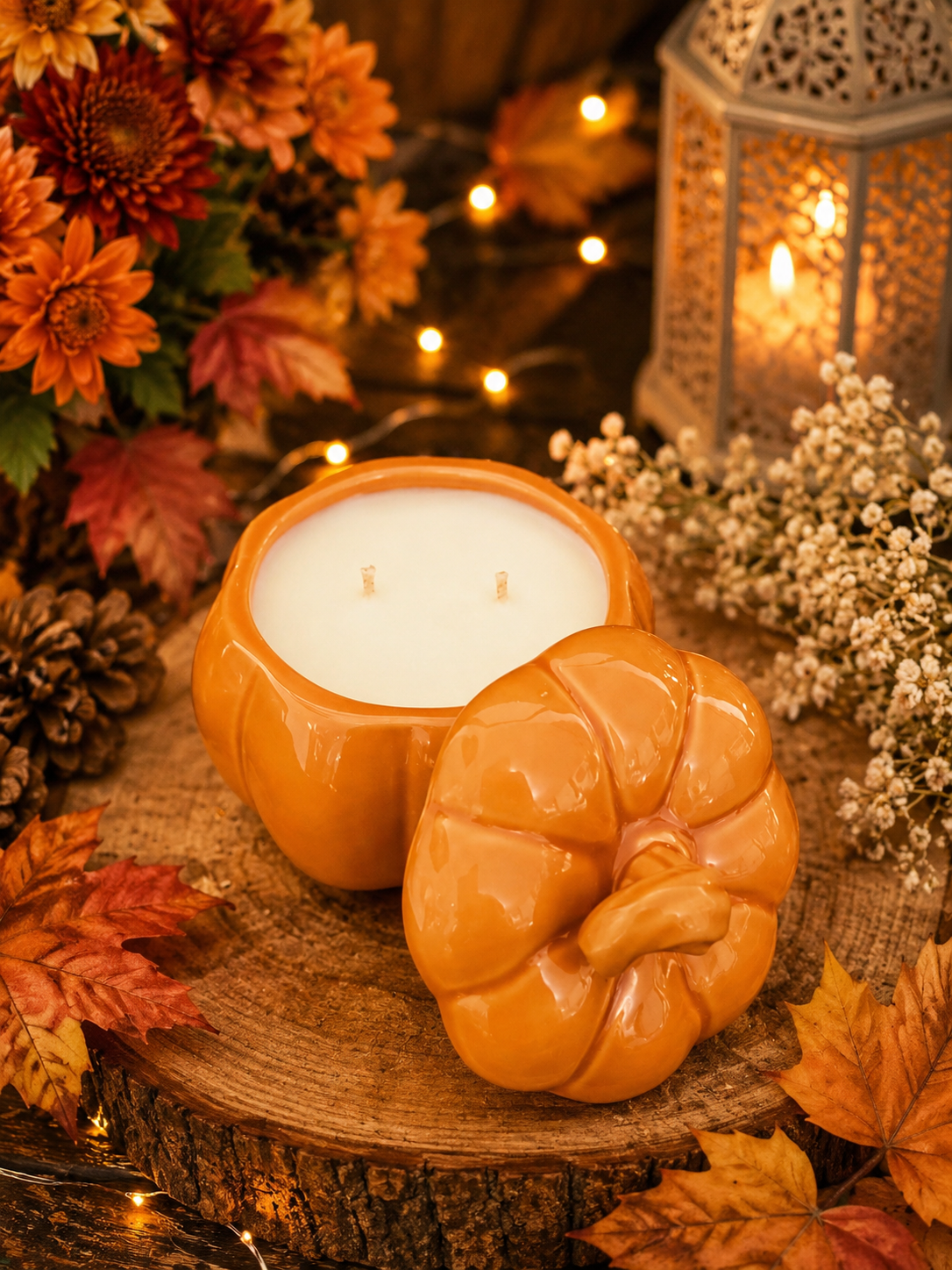 Pumpkin Crunch Scented Pumpkin Jar Candle