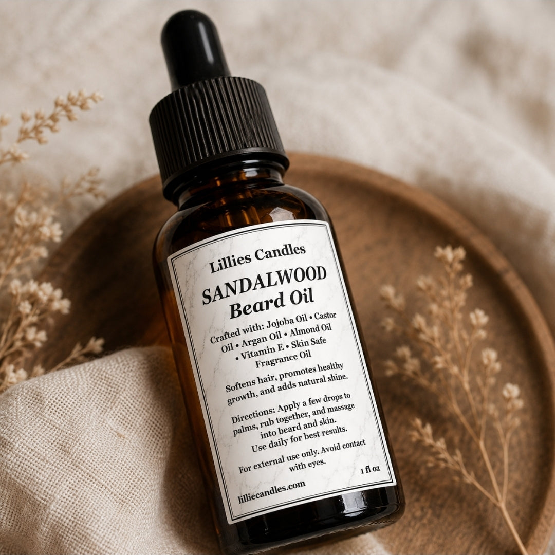 Men Beard Oil | Sandalwood Scent| Beard Grooming |Natural Shine & Softness, 1oz