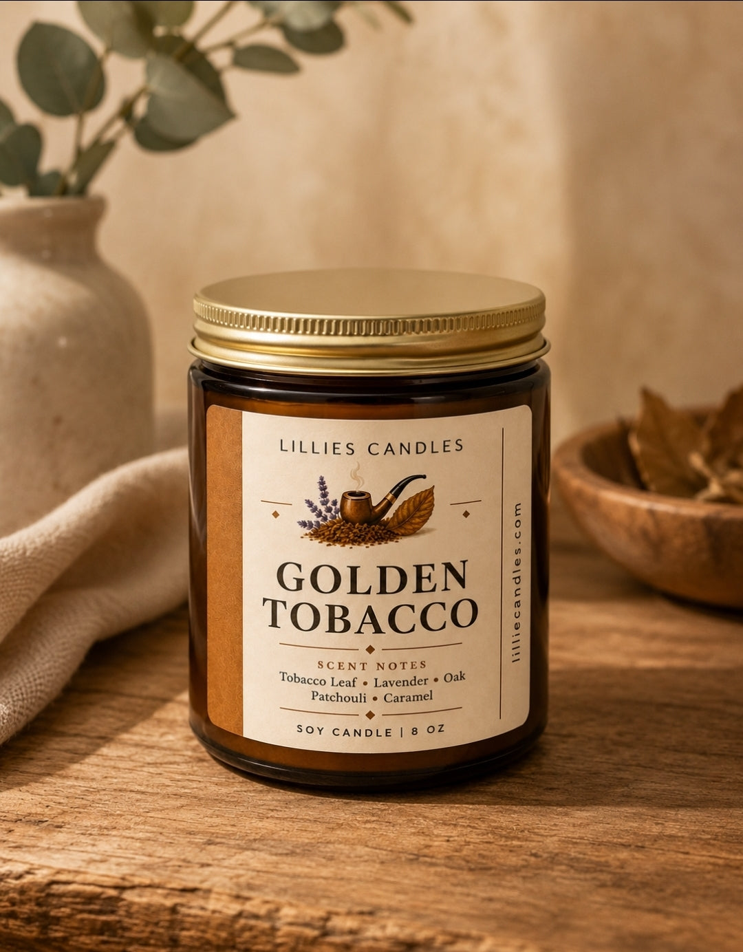 Golden Tobacco Soy Candle