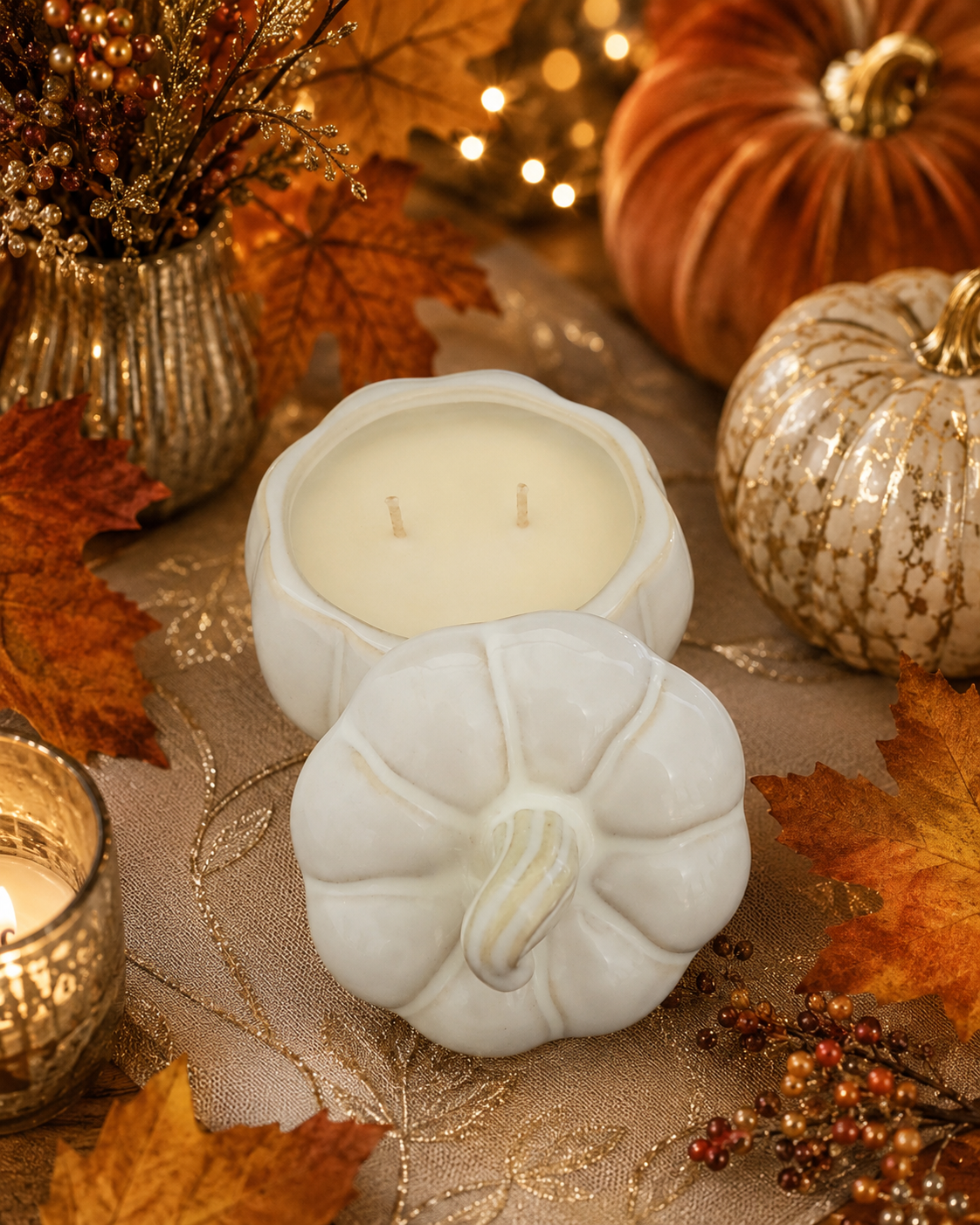 Spice Latte Scented Pumpkin Jar Candle