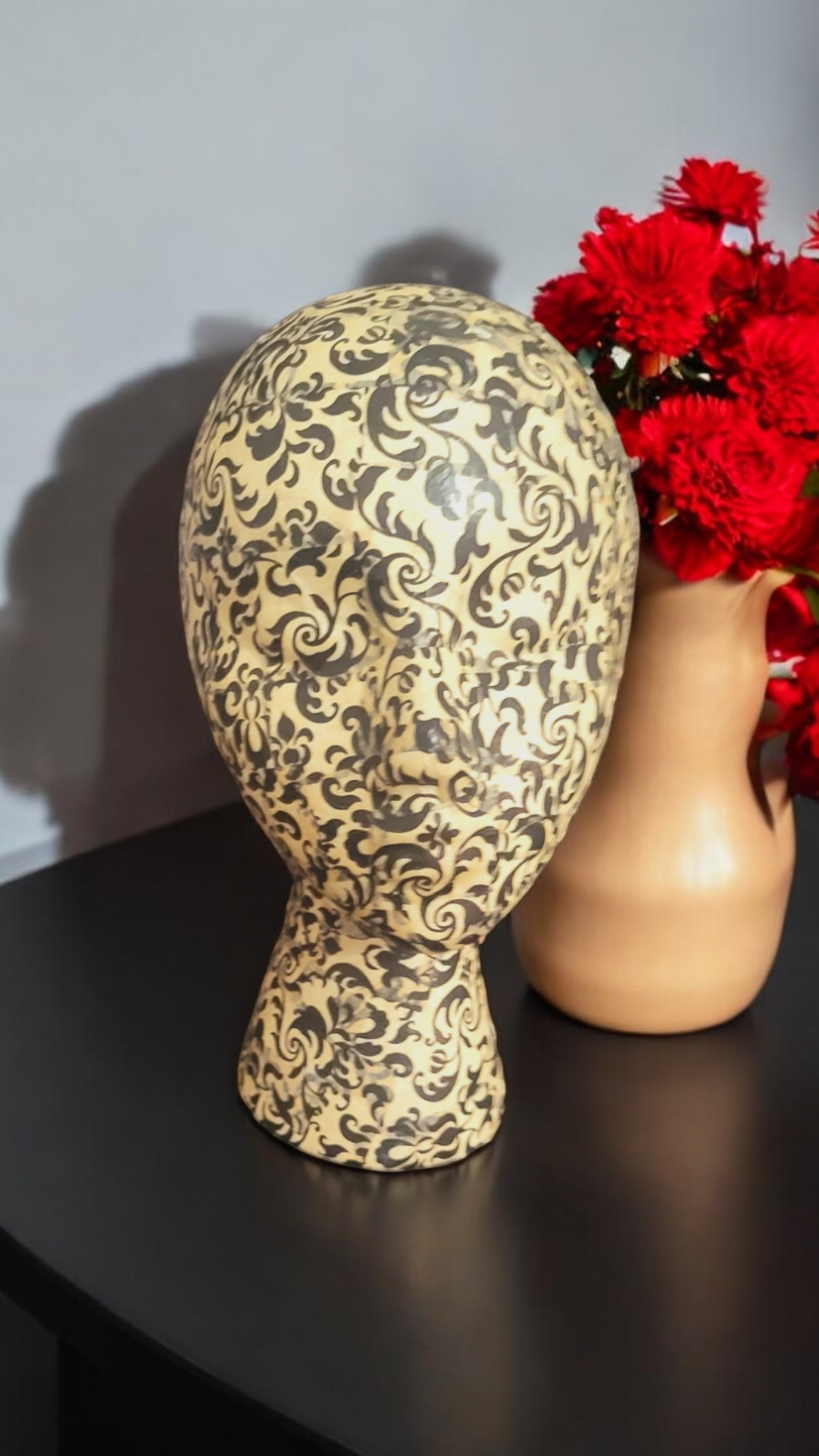 Vintage Pattern Decoupage Mannequin Head