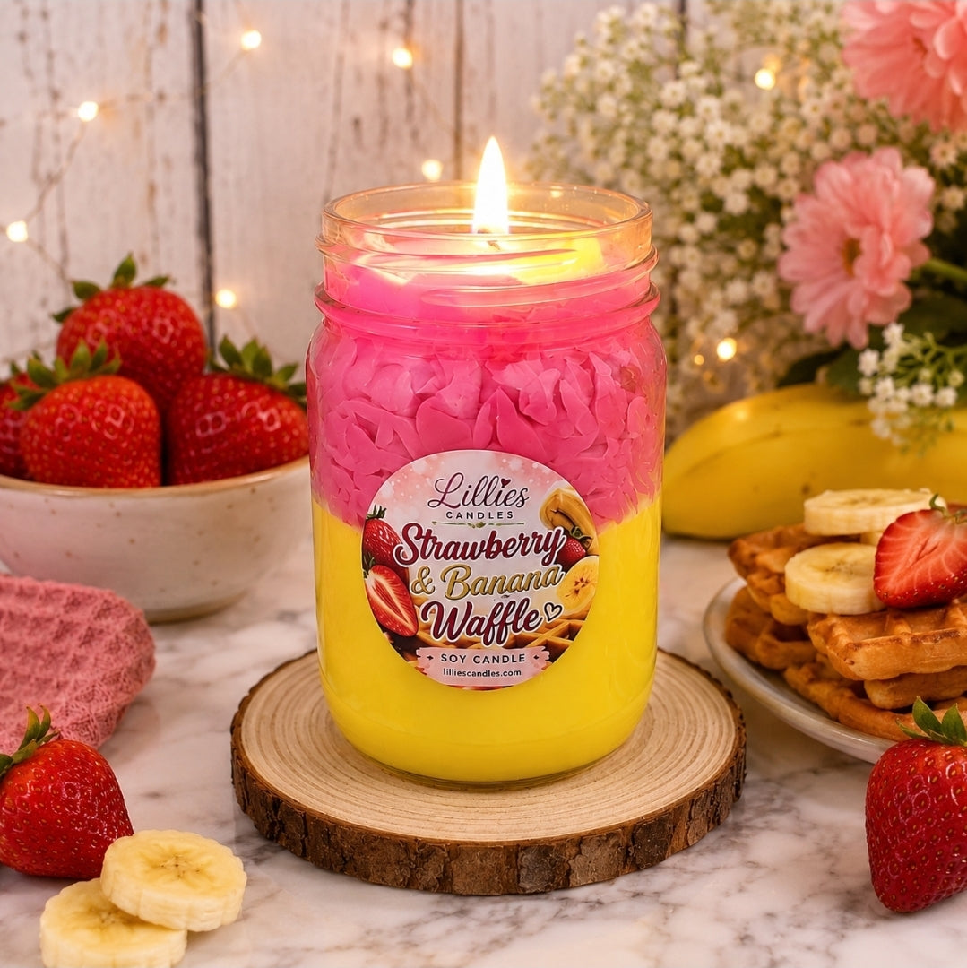Strawberry & Banana Waffle Soy Candle