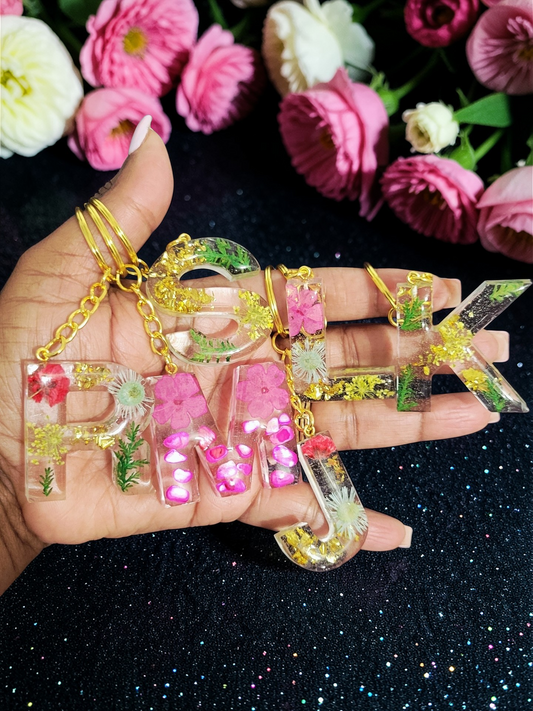 Flower Letter Keychains